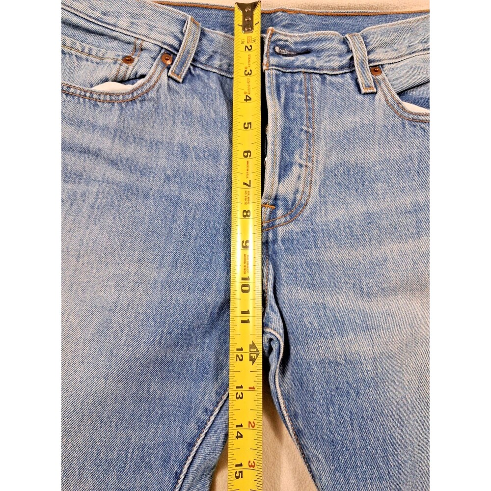 Levi’s 501 CT Jeans Women 30x32 Light Wash Distressed Tapered Denim - Picture 10 of 12